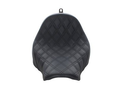 Renegade LS Solo Seat with Black Double Diamond Lattice Stitch. Fits Fat Boy 2018up & Breakout 2023up