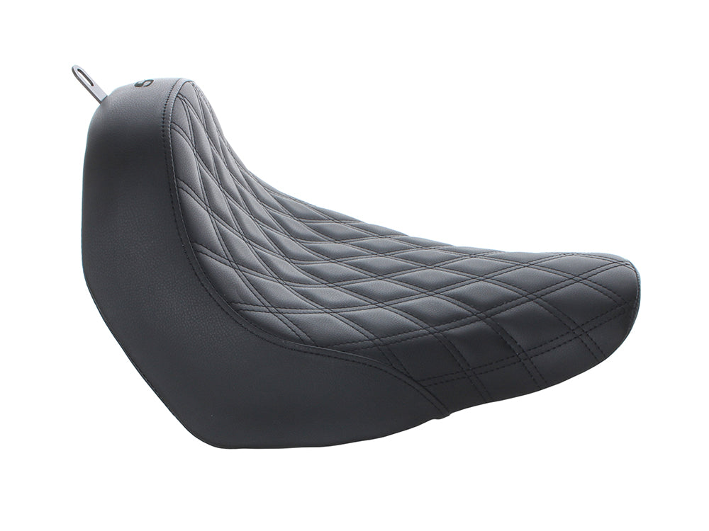 Renegade LS Solo Seat with Black Double Diamond Lattice Stitch. Fits Fat Boy 2018up & Breakout 2023up