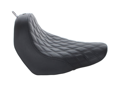 Renegade LS Solo Seat with Black Double Diamond Lattice Stitch. Fits Fat Boy 2018up & Breakout 2023up