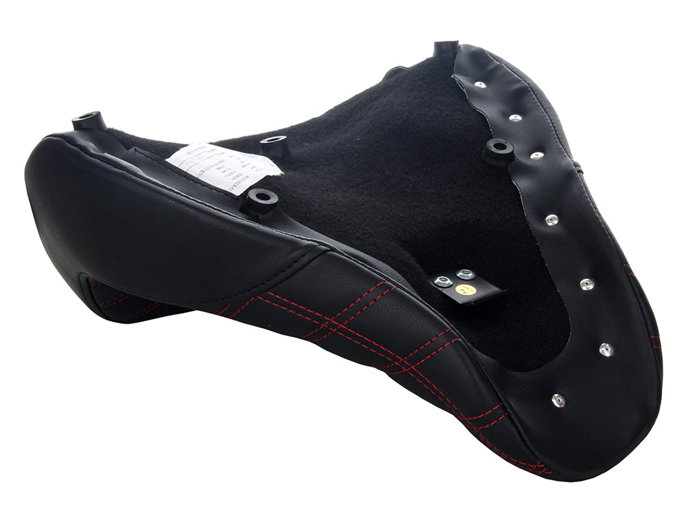 Renegade LS Solo Seat with Red Double Diamond Lattice Stitch. Fits Fat Boy 2018up & Breakout 2023up