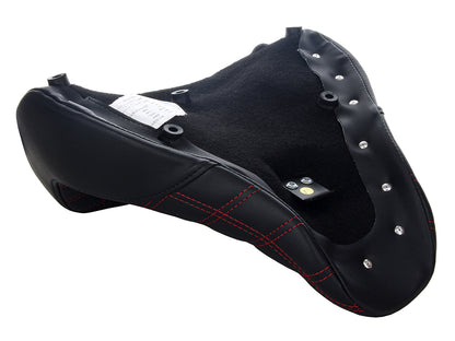 Renegade LS Solo Seat with Red Double Diamond Lattice Stitch. Fits Fat Boy 2018up & Breakout 2023up
