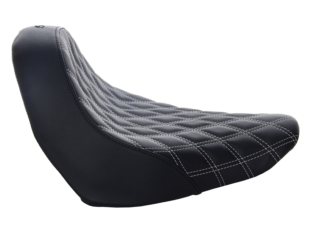 Renegade LS Solo Seat with Silver Double Diamond Lattice Stitch. Fits Fat Boy 2018up & Breakout 2023up