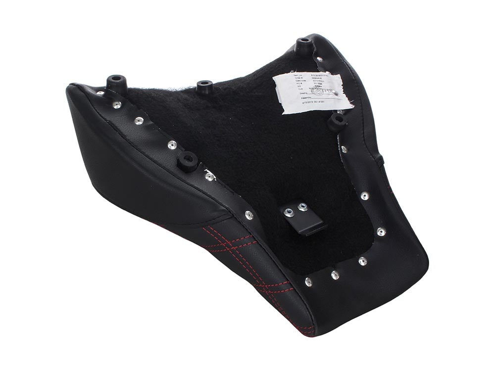 Renegade LS Solo Seat with Red Double Diamond Lattice Stitch. Fits Fat Bob 2018-2024