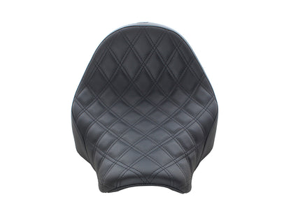 Renegade LS Solo Seat with Black Double Diamond Lattice Stitch. Fits Sport Glide & Low Rider 2018up, Low Rider S 2020up & Low Rider ST 2022up.
