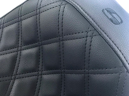 Renegade LS Solo Seat with Black Double Diamond Lattice Stitch. Fits Sport Glide & Low Rider 2018up, Low Rider S 2020up & Low Rider ST 2022up.