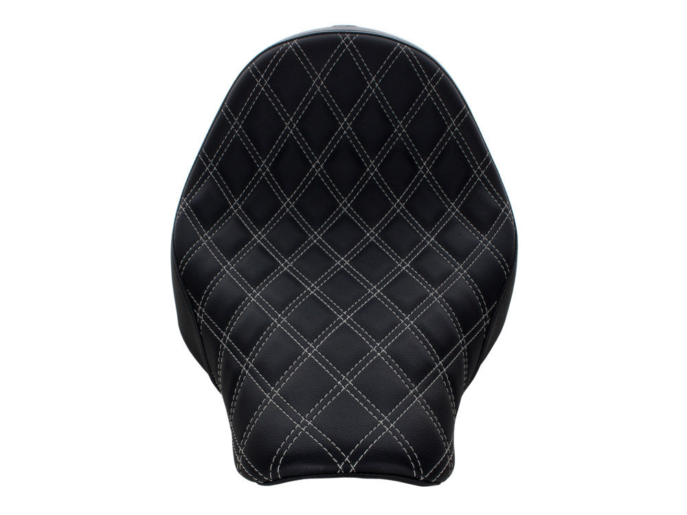 Renegade LS Solo Seat with Silver Double Diamond Lattice Stitch. Fits Sport Glide & Low Rider 2018up, Low Rider S 2020up & Low Rider ST 2022up.