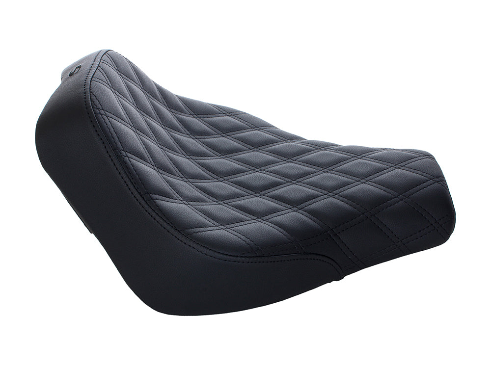 Renegade LS Solo Seat with Black Double Diamond Lattice Stitch. Fits Softail Street Bob 2018up & Standard 2020up.