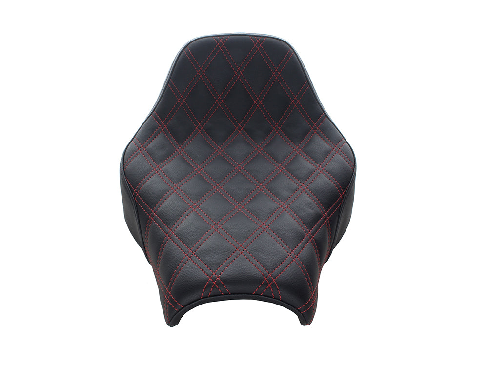 Renegade LS Solo Seat with Red Double Diamond Lattice Stitch. Fits Softail Street Bob 2018up & Standard 2020up.
