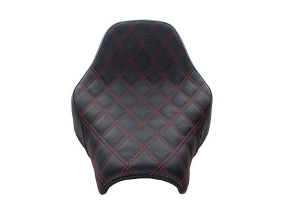 Renegade LS Solo Seat with Red Double Diamond Lattice Stitch. Fits Softail Street Bob 2018up & Standard 2020up.