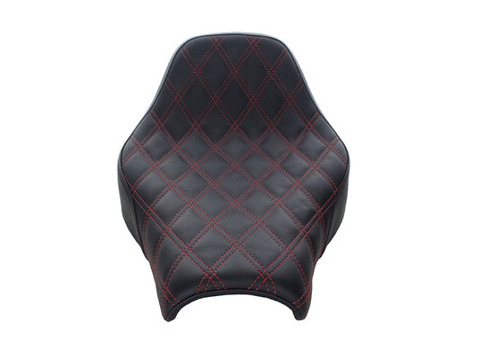 Renegade LS Solo Seat with Red Double Diamond Lattice Stitch. Fits Softail Street Bob 2018up & Standard 2020up.