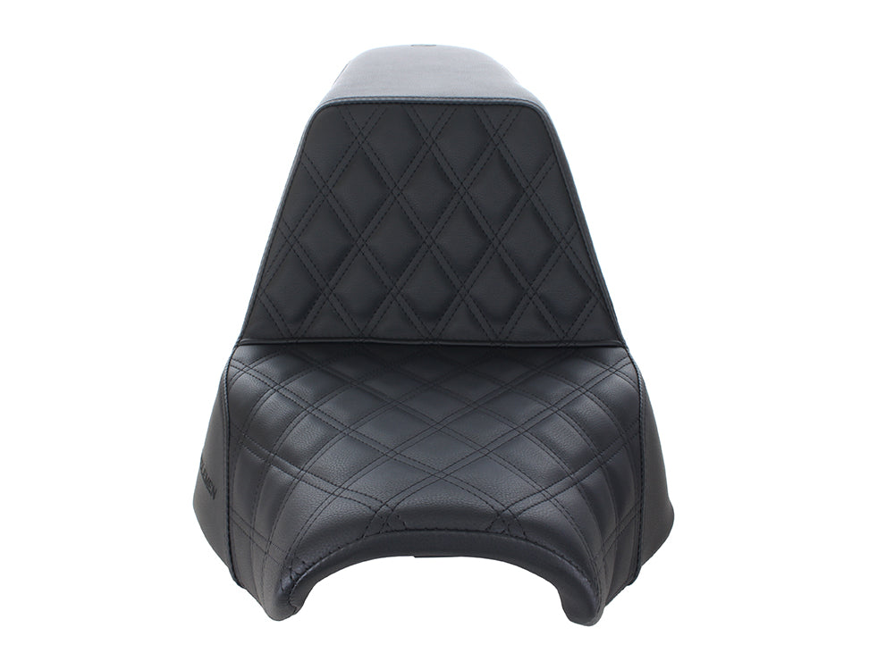 Step-Up Front LS Dual Seat with Black Double Diamond Lattice Stitch. Fits Breakout 2018-2022