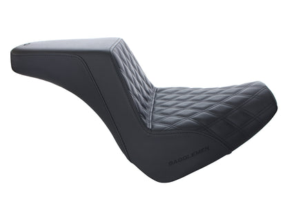 Step-Up Front LS Dual Seat with Black Double Diamond Lattice Stitch. Fits Breakout 2018-2022