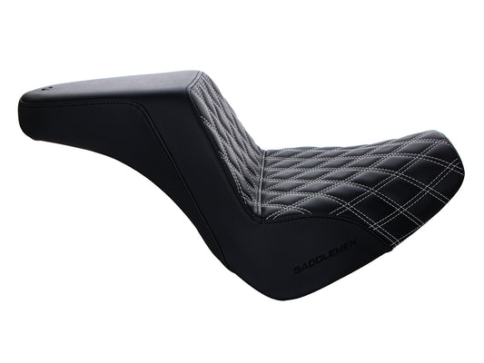 Step-Up Front LS Dual Seat with White Double Diamond Lattice Stitch. Fits Breakout 2018-2022