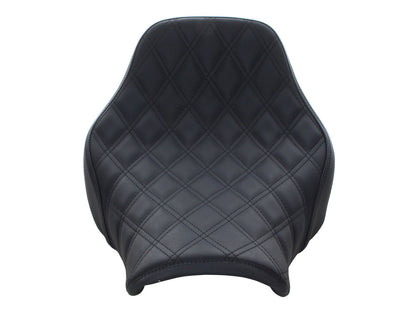 Renegade LS Solo Seat with Black Double Diamond Lattice Stitch. Fits Softail Deluxe 2018-2020 & Heritage Classic 2018up