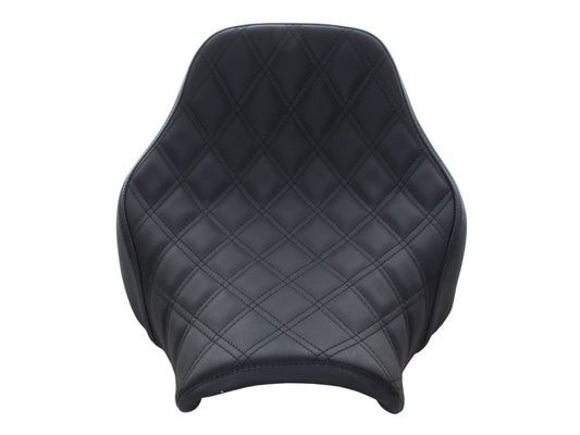 Renegade LS Solo Seat with Black Double Diamond Lattice Stitch. Fits Softail Deluxe 2018-2020 & Heritage Classic 2018up