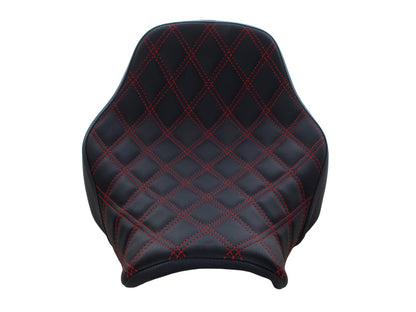 Renegade LS Solo Seat with Red Double Diamond Lattice Stitch. Fits Softail Deluxe 2018-2020 & Heritage Classic 2018up