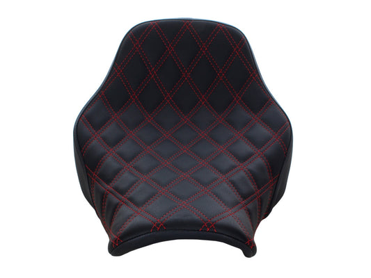 Renegade LS Solo Seat with Red Double Diamond Lattice Stitch. Fits Softail Deluxe 2018-2020 & Heritage Classic 2018up
