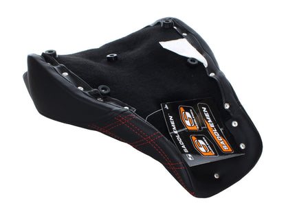 Renegade LS Solo Seat with Red Double Diamond Lattice Stitch. Fits Softail Deluxe 2018-2020 & Heritage Classic 2018up