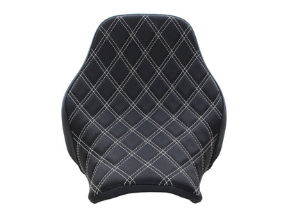 Renegade LS Solo Seat with White Double Diamond Lattice Stitch. Fits Softail Deluxe 2018-2020 & Heritage Classic 2018up
