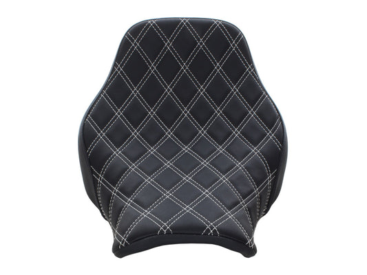 Renegade LS Solo Seat with White Double Diamond Lattice Stitch. Fits Softail Deluxe 2018-2020 & Heritage Classic 2018up