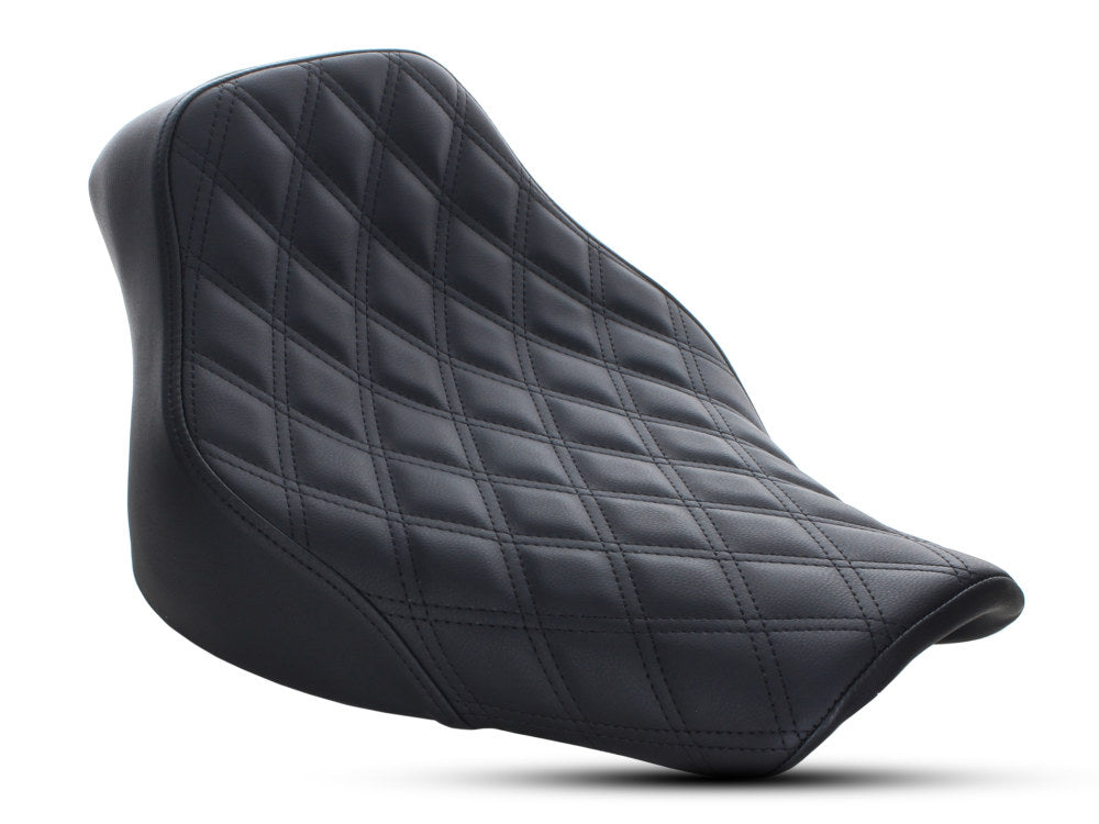 Renegade LS Solo Seat with Black Double Diamond Lattice Stitch. Fits Softail Deluxe 2018-2020 & Heritage Classic 2018up