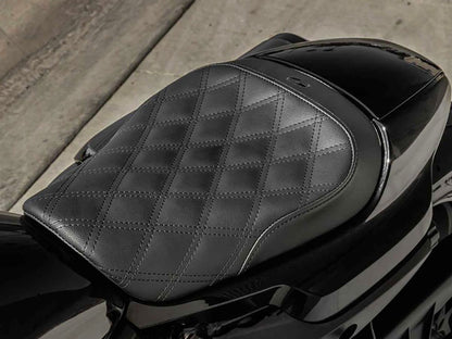 Renegade LS Solo Seat with Black Double Diamond Lattice Stitch. Fits Sportster S 2021up