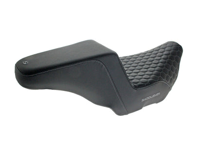 Step-Up HC Dual Seat with Grey Honeycomb Stitch. Fits CVO Touring 2023up, Street Glide & Road Glide 2024up, Touring 2025up