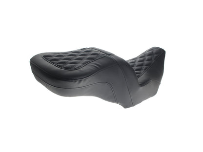 Roadsofa LS Dual Seat with Grey Double Diamond Lattice Stitch. Fits CVO Touring 2023up, Street Glide & Road Glide 2024up, Touring 2025up