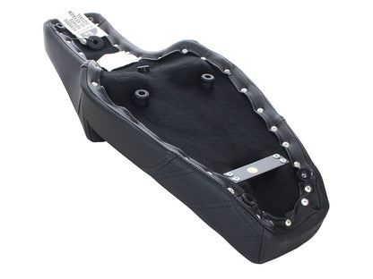 Step-Up LS Dual Seat with Black Double Diamond Lattice Stitch. Fits Sportster 1982-2003.
