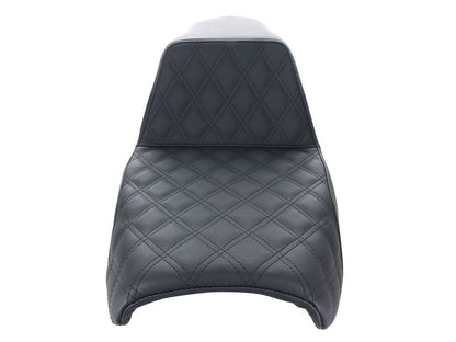 Step-Up Front LS Dual Seat with Black Double Diamond Lattice Stitch. Fits FXR 1982-1994.