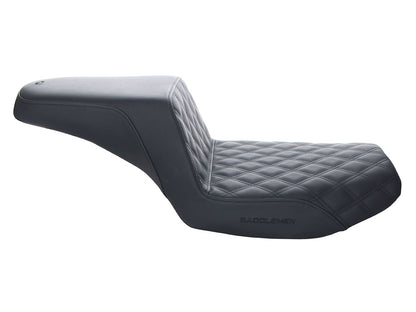 Step-Up Front LS Dual Seat with Black Double Diamond Lattice Stitch. Fits FXR 1982-1994.