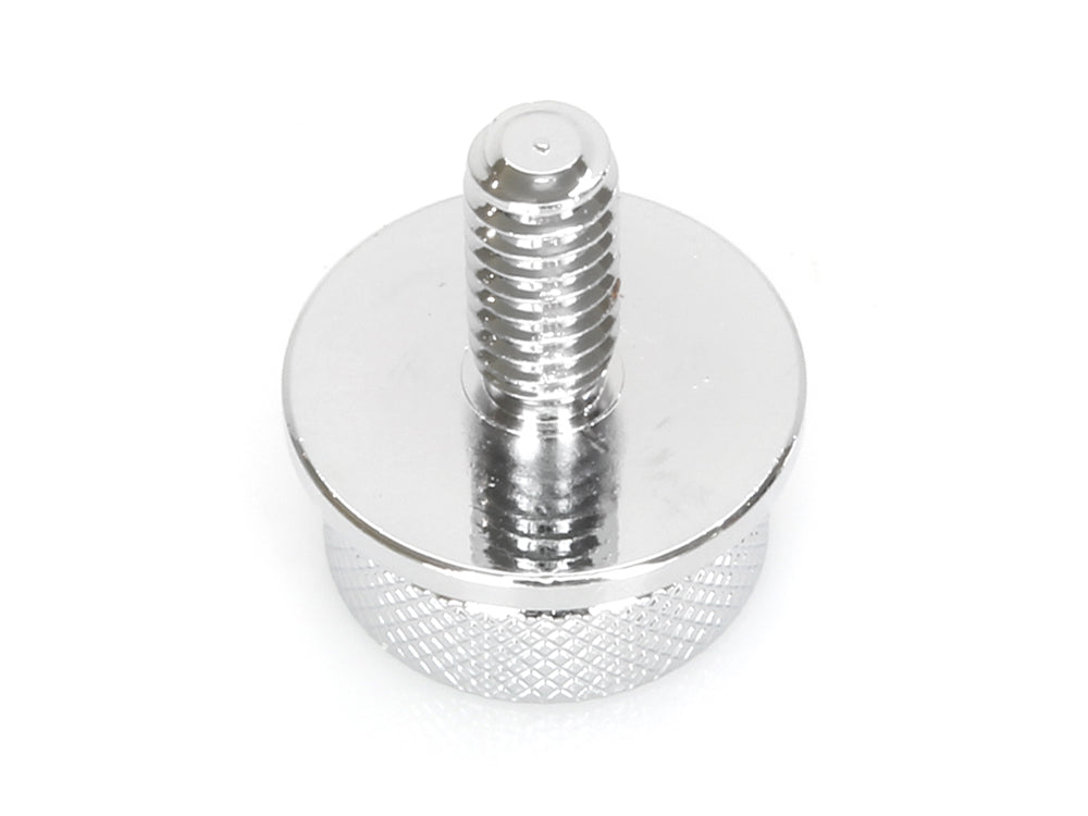 1/4in.-20 Knurled Seat Mount Screw - Chrome. Fits H-D 1996up
