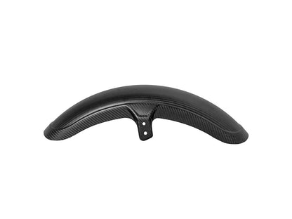 Carbon Front Fender - Matte Finish. Fits Mid-Glide Dyna 2006-2017, Softail Street Bob 2018up & Standard 2020-2024 with 19in. Front Wheel. Also Fits Softail Low Rider S 2020up & Low Rider ST 2022up with Adapter