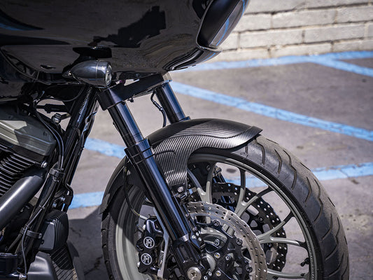 Shorty Carbon Front Fender - Matte Finish. Fits Most Touring 2014-2024 with 19in. Front Wheel