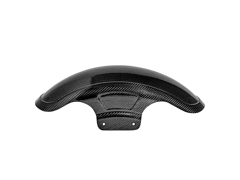 Shorty Carbon Front Fender - Gloss Finish. Fits CVO Touring 2023up, Street Glide & Road Glide 2024up & Touring 2025up with 19in. Front Wheel