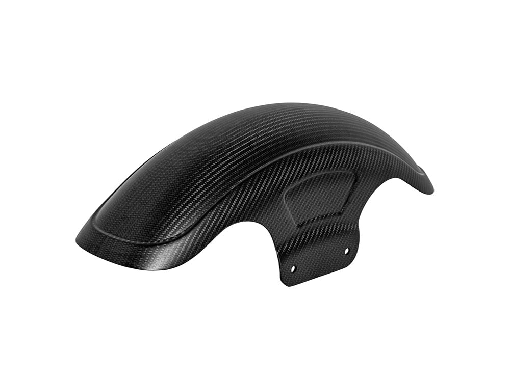 Shorty Carbon Front Fender - Matte Finish. Fits CVO Touring 2023up, Street Glide & Road Glide 2024up & Touring 2025up with 19in. Front Wheel