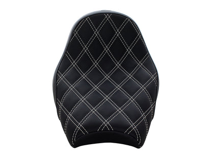 Renegade LS Solo Seat with White Double Diamond Lattice Stitch. Fits Scout Bobber 2018-2024