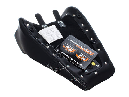 Renegade LS Solo Seat with White Double Diamond Lattice Stitch. Fits Scout Bobber 2018-2024