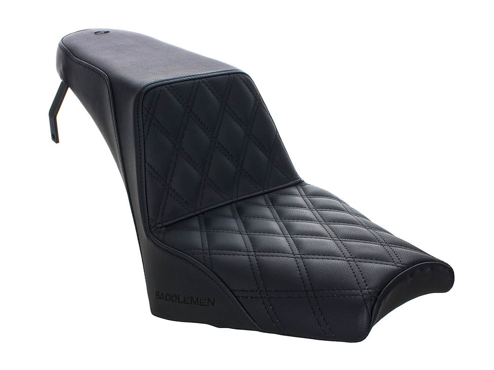Step-Up LS Dual Seat with Black Double Diamond Lattice Stitch. Fits Scout Bobber 2018-2024