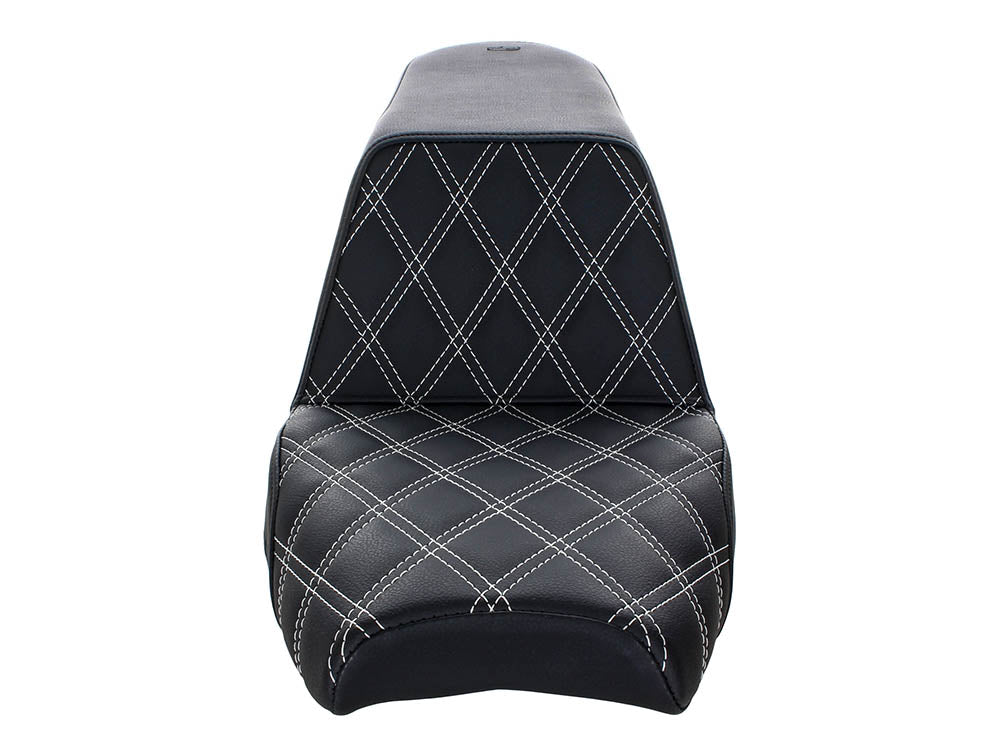 Step-Up LS Dual with Seat White Double Diamond Lattice Stitch. Fits Scout Bobber 2018-2024