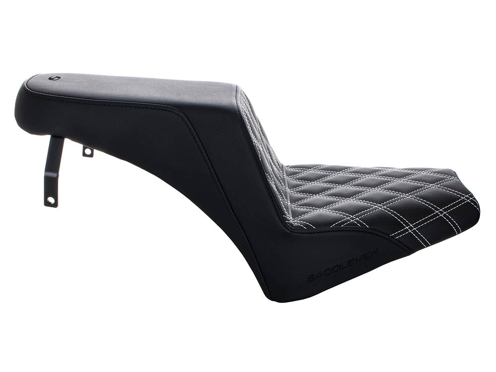 Step-Up LS Dual with Seat White Double Diamond Lattice Stitch. Fits Scout Bobber 2018-2024