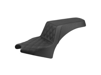 Step-Up LS Dual Seat with Black Double Diamond Lattice Stitch. Fits Scout 2025up