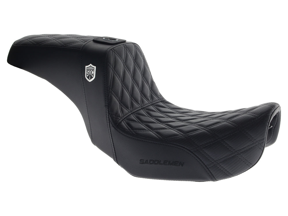 Pro Series San Diego Customs Performance Gripper Dual Seat with Backrest & Black Stitch. Fits Dyna 2006-2017