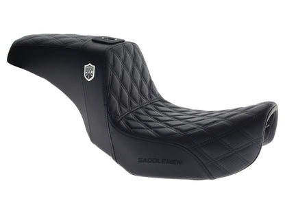 Pro Series San Diego Customs Performance Gripper Dual Seat with Backrest & Black Stitch. Fits Dyna 2006-2017