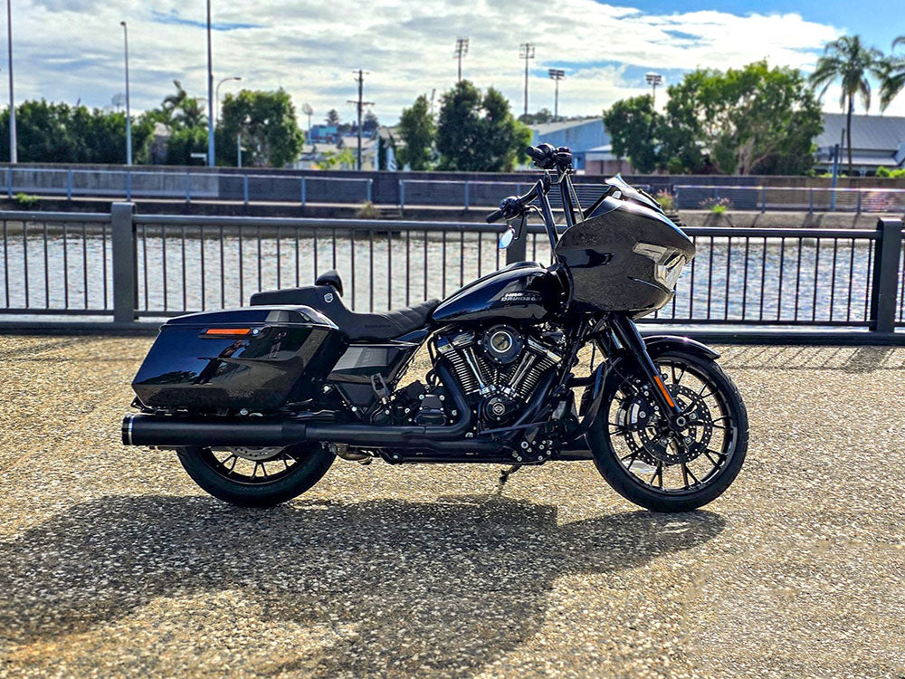 Step-Up San Diego Customs Pro Series Gripper Dual Seat With Backrest & Black Stitch. Fits CVO Touring 2023up, Street Glide & Road Glide 2024up, Touring 2025up
