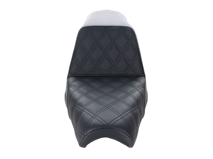 Step-Up LS Dual Seat with Black Double Diamond Lattice Stitch. Fits Yamaha Bolt 2013up.