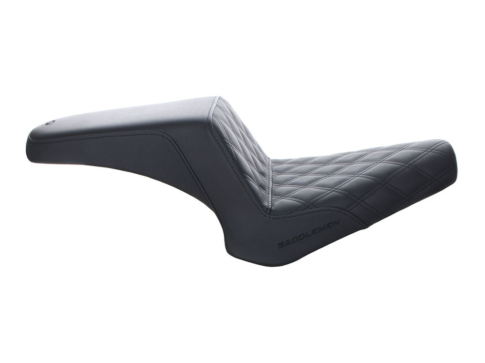 Step-Up LS Dual Seat with Black Double Diamond Lattice Stitch. Fits Yamaha Bolt 2013up.