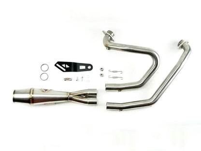 Shorty 2-into-1 Exhaust with Welded End Cap - Stainless Steel. Fits Indian Scout 2015-2024