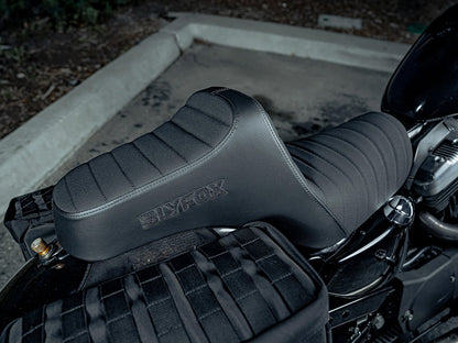 Highnoon Tuck N Roll Dual Seat. Fits Sportster 2004-2021