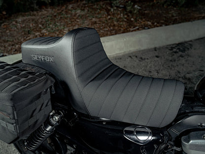 Highnoon Tuck N Roll Dual Seat. Fits Sportster 2004-2021